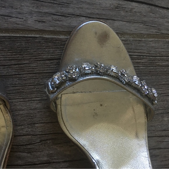 Manolo Blahnik crystal embellished silver evening shoes. - Picture 11 of 12